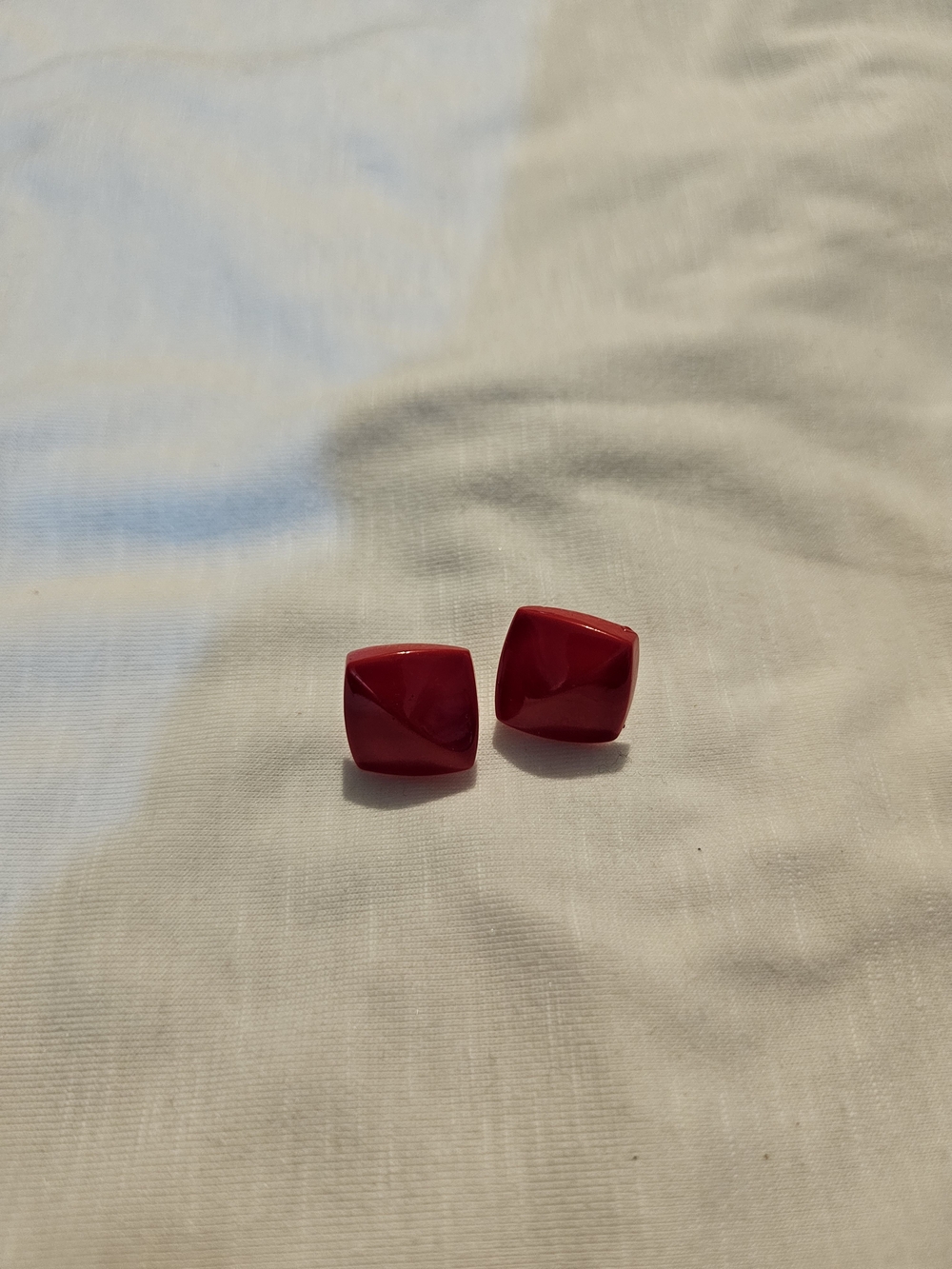 Classic Red Square Resin Earrings
